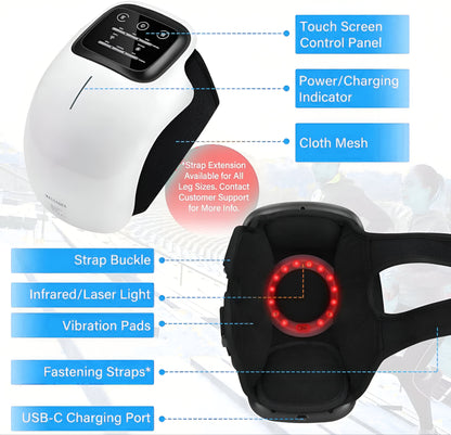 VibroHeat Knee Massager with Red Light Therapy